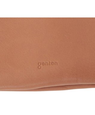 genten サステナブル巾着Ⅱ 貴重品ポーチ キャメル
