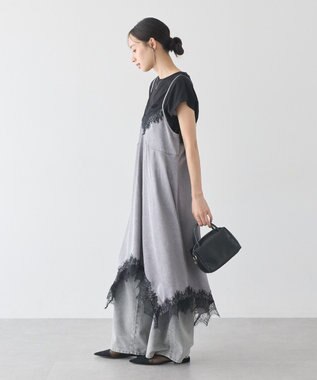 earth music&ecology レースキャミワンピース Gray