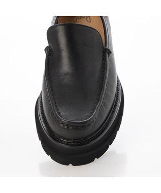 ing <ing>タンクソールモカデザインローファー ブラック