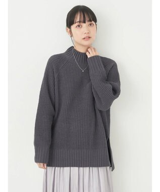 earth music&ecology マットベロアモールチュニック Dark Gray