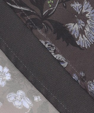 自由区 【セットアップ対応・洗える】ボタニカルフラワープリントティアード スカート セピア系