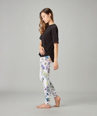 Chacott Chacott BALANCE ローズガーデンプリントレギンス ホワイトプリント