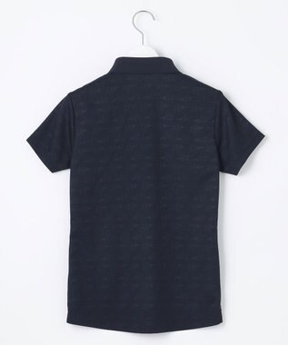 23区GOLF 【WOMEN】フラッグロゴジャガード ポロシャツ ネイビー系