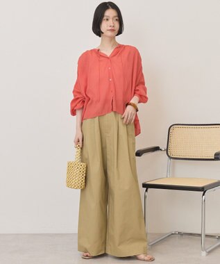 AMERICAN HOLIC スキッパーギャザーブラウス Red