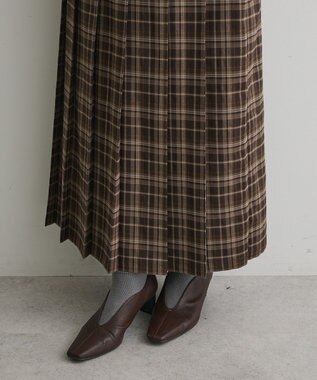 CRAFT STANDARD BOUTIQUE フロントプリーツスカート Check Brown