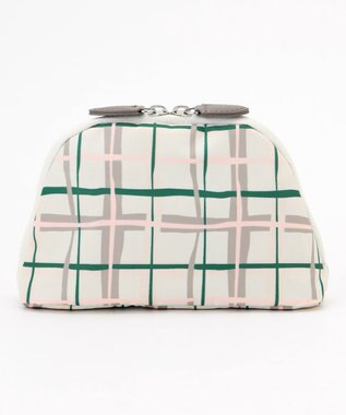 Y'SACCS 総柄プリントハーフムーンポーチ グレージュ