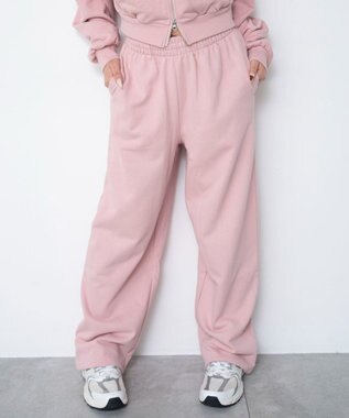 WEGO 【ウエストゴム/XSSMサイズ展開】スウェットワイドパンツ ピンク