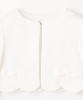 ANY KIDS 【2点セット】リボンボレロジャケット+シフォンプリーツ ワンピース ラベンダー