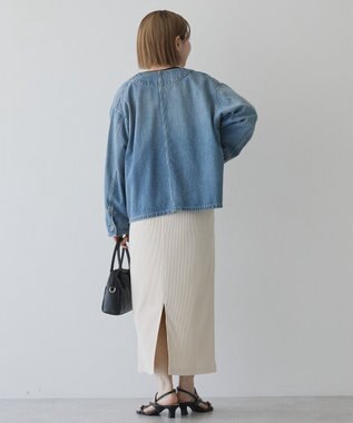 AMERICAN HOLIC ノーカラーデニムカバーオール Light Indigo