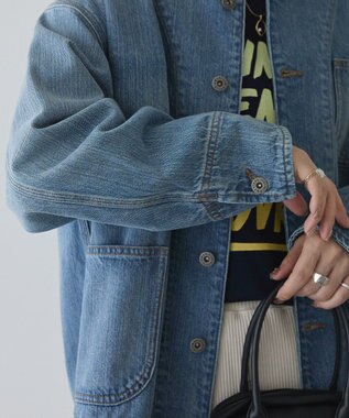 AMERICAN HOLIC ノーカラーデニムカバーオール Light Indigo