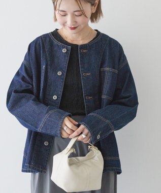 AMERICAN HOLIC ノーカラーデニムカバーオール One Wash