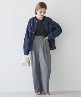 AMERICAN HOLIC ノーカラーデニムカバーオール One Wash