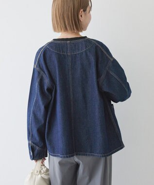 AMERICAN HOLIC ノーカラーデニムカバーオール One Wash