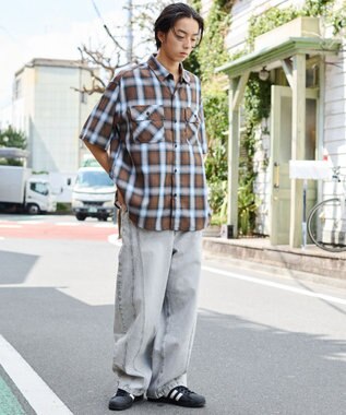 WEGO 【SMLサイズ展開】イージー3Dバレルレッグデニムパンツ グレー