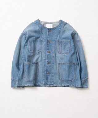 AMERICAN HOLIC ノーカラーデニムカバーオール Light Indigo