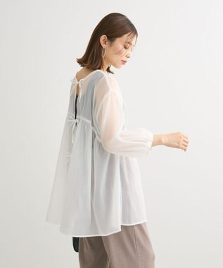 Green Parks ２ＷＡＹ　シアーギャザーチュニック Off White