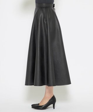 uncrave 【手洗い可】ウォッシャブルエコレザー スカート（uncrave WHITE） ブラック