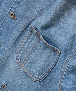 AMERICAN HOLIC ノーカラーデニムカバーオール Light Indigo