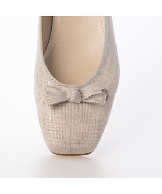 Riz raffinee <Riz raffinee>スクエアトゥリボンパンプス アイボリーメタリック