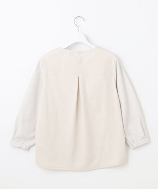 J.PRESS LADIES L プレーティングジャージー タックスリーブ カットソー グレージュ系