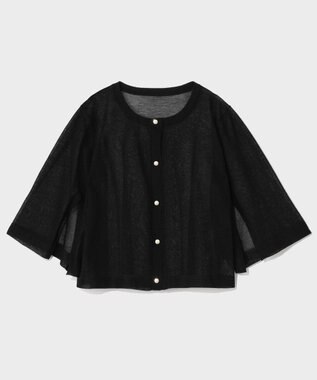 GRACE CONTINENTAL ニットシアーケープカーディガン ブラック