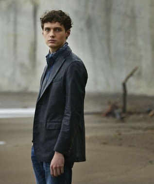 JOSEPH ABBOUD 【キングサイズ・スペインラム使用】 ナチュラルレザージャケット ネイビー系