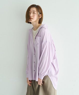 YECCA VECCA バックギャザーロングシャツ Lavender
