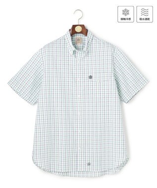 J.PRESS MEN 【KING SIZE 】【吸水速乾 / 接触冷感 / 高通気性】Aero Weave クールマックスサッカー チェック シャツ / B.D.