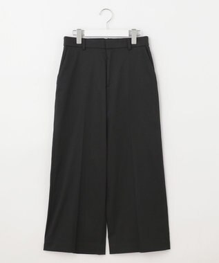 自由区 【接触冷感・撥水防汚加工】COOLMAX ワイドクロップドパンツ ブラック系