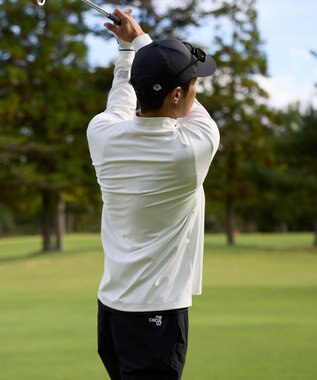 PW CIRCULUS 【吸水速乾 / UV遮蔽率99.5% UVカット / ストレッチ】【MEN】ロングスリーブ ポケットモックT ゴルフ ホワイト系