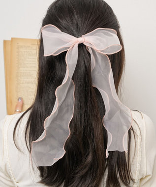 WEGO Lパイピングスケリボンゴム ピンク