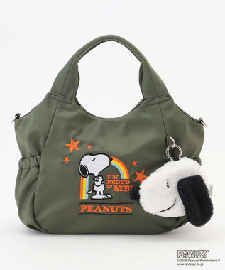 Y'SACCS SNOOPYデザイン サイドギャザー2wayトート　Sサイズ(レインボー）