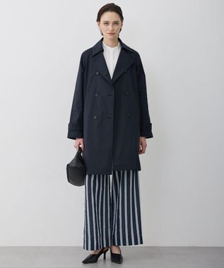 ICB 【2WAY仕様】メモリーストレッチタフタ トレンチコート ネイビー