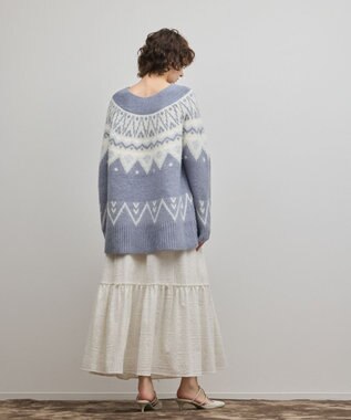 GRACE CONTINENTAL フェアアイルニットトップ ブルー