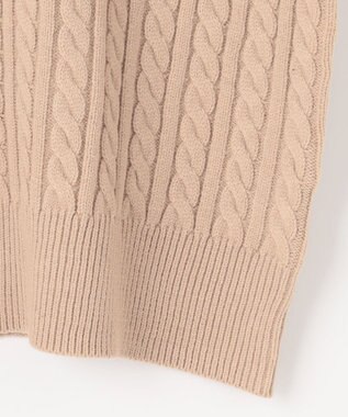 ANY L 【洗濯機可】クロップド丈ケーブルニット ベージュ