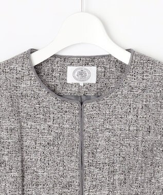 J.PRESS LADIES 【セットアップ対応】Light Tweed ノーカラー ジャケット ブラック系5