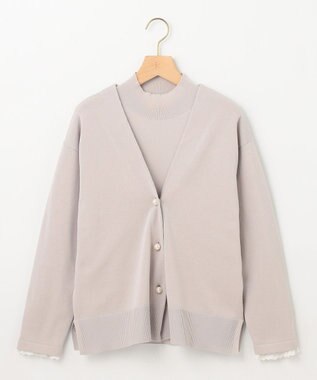 組曲 【2SET・WEB限定】パールボタン配色フリルツイン セット グレージュ系