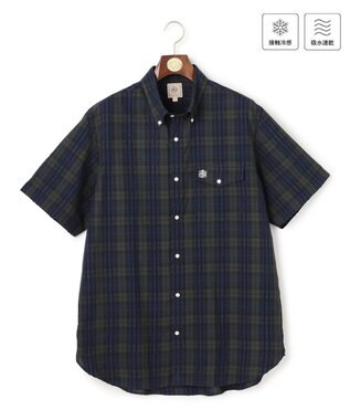J.PRESS MEN 【KING SIZE 】【吸水速乾 / 接触冷感 / 高通気性】Aero Weave クールマックスサッカー チェック シャツ / B.D.