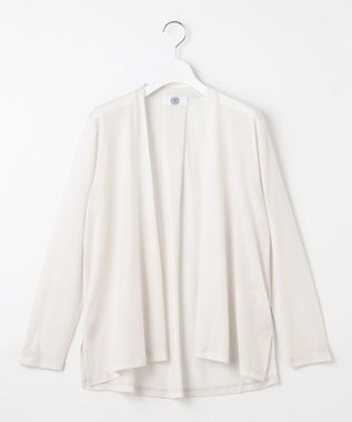 J.PRESS LADIES セルロースジャージー ミディ丈 カーディガン ライトグレー系