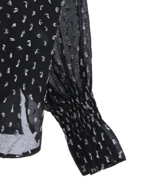 Green Parks ボウタイリボンブラウス Black