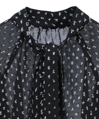 Green Parks ボウタイリボンブラウス Black