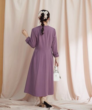 Tiaclasse 【ダブルストレッチ・洗える】フレアワンピース ピンク