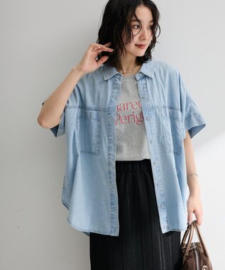 Green Parks シアーデニム２ＷＡＹビックドルマンシャツ