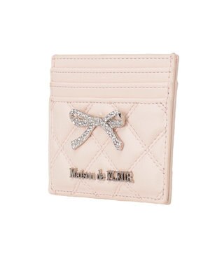 Maison de FLEUR リボンビジューキルティングカードケース Light Pink