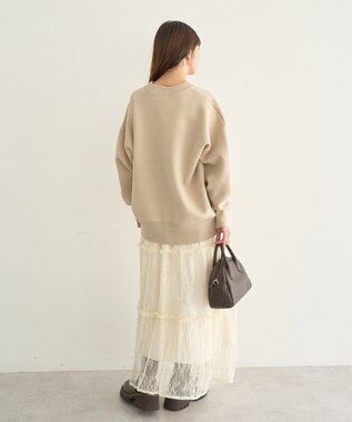 earth music&ecology レースフリルティアードスカート Ivory