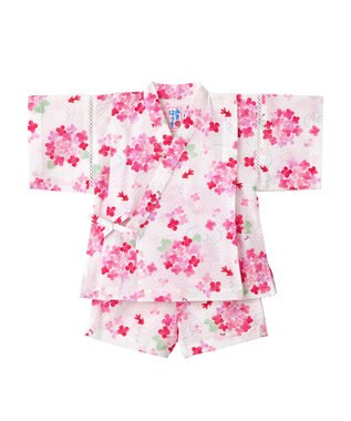 MIKI HOUSE HOT BISCUITS 【ミキハウス】【80-150cm】 アジサイ柄甚平スーツ