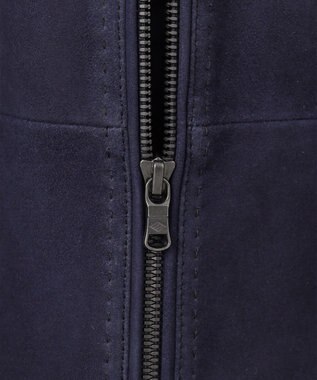 JOSEPH ABBOUD 【キングサイズ・スプリングレザー/スウェード】ゴートスウェード シングル ライダース ネイビー系