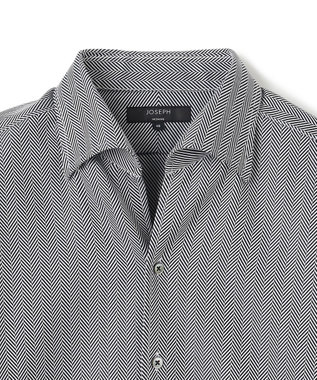 JOSEPH HOMME ツイルへリンボンクレイジー　イタリアンカラードレスシャツ ブラック系1