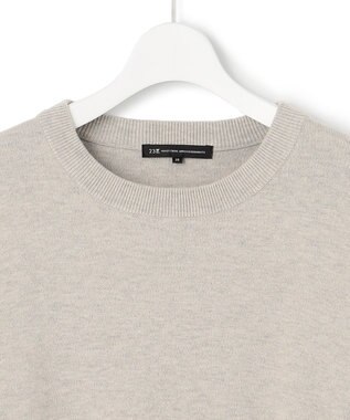 23区 L 【洗える】コットンウール クルーネック プルオーバー ベージュ系