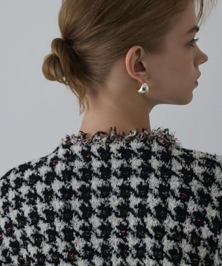 GRACE CONTINENTAL ツイードニットショートカーディガン ブラック